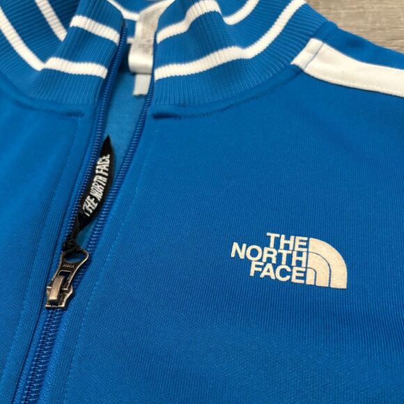 The North Face Boys Slacker Track Jacket Blue White Retro Sporty Size Large - Picture 2 of 5